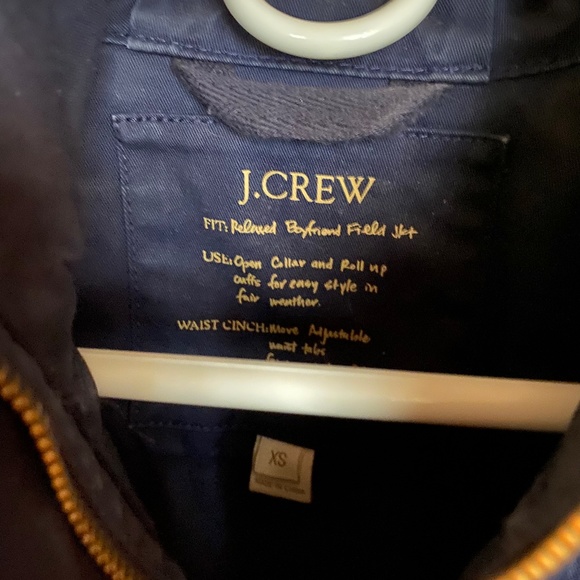 J. Crew Navy Blue Relaxed Boyfriend Field Jacket with gold tone hardware XS - Picture 4 of 5
